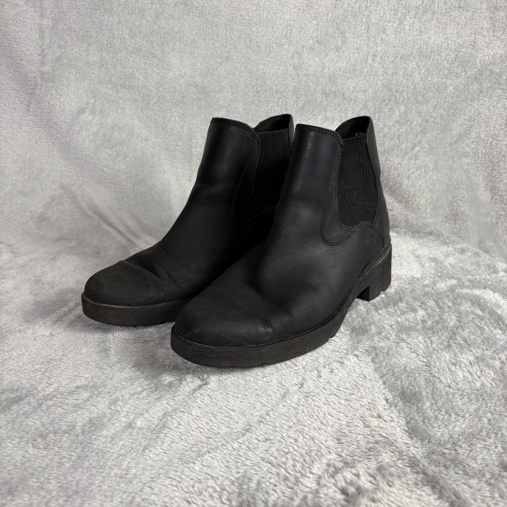 Timberland Boots Graceyn Chelsea 8 Black Leather Pull On Grunge Gorpcore